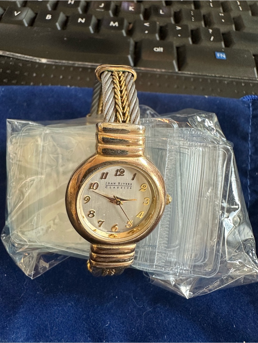 Joan Rivers Two-Tone Gold and Silver Bangle Watch